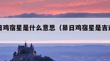 昴日鸡宿星是什么意思（昴日鸡宿星是吉还是凶）