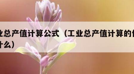 工业总产值计算公式（工业总产值计算的依据是什么）