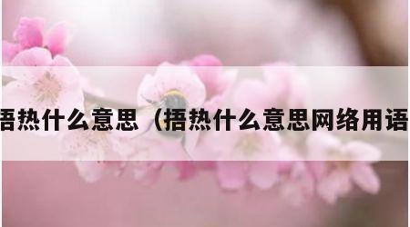 捂热什么意思（捂热什么意思网络用语）