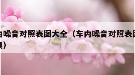 车内噪音对照表图大全（车内噪音对照表图大全集）