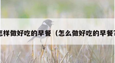 怎样做好吃的早餐（怎么做好吃的早餐?）