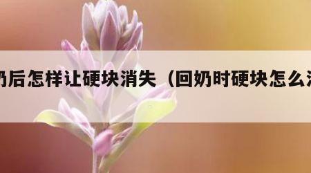 回奶后怎样让硬块消失（回奶时硬块怎么消除）