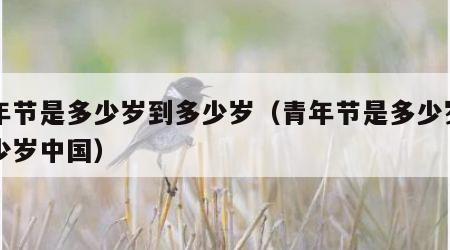 青年节是多少岁到多少岁（青年节是多少岁到多少岁中国）
