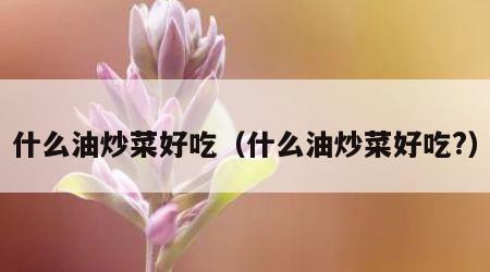 什么油炒菜好吃（什么油炒菜好吃?）