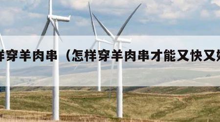 怎样穿羊肉串（怎样穿羊肉串才能又快又好看）