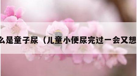 什么是童子尿（儿童小便尿完过一会又想尿）