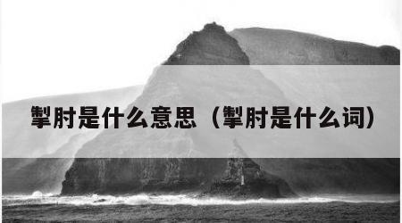 掣肘是什么意思（掣肘是什么词）