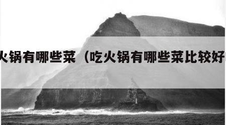 吃火锅有哪些菜（吃火锅有哪些菜比较好吃?）