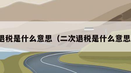 退税是什么意思（二次退税是什么意思）