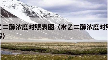 水乙二醇浓度对照表图（水乙二醇浓度对照表图解）