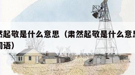 肃然起敬是什么意思（肃然起敬是什么意思解释词语）