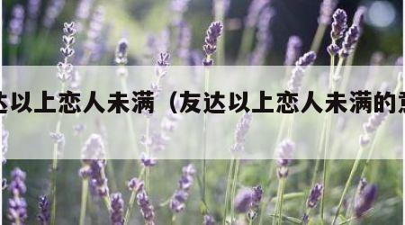 友达以上恋人未满（友达以上恋人未满的意思）