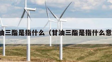 甘油三酯是指什么（甘油三酯是指什么意思）
