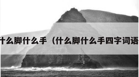 什么脚什么手（什么脚什么手四字词语）