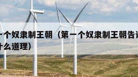 第一个奴隶制王朝（第一个奴隶制王朝告诉我们什么道理）