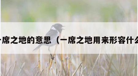 一席之地的意思（一席之地用来形容什么）