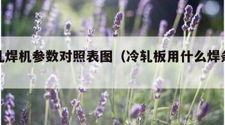 冷轧焊机参数对照表图（冷轧板用什么焊条焊接）