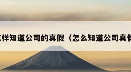 怎样知道公司的真假（怎么知道公司真假）