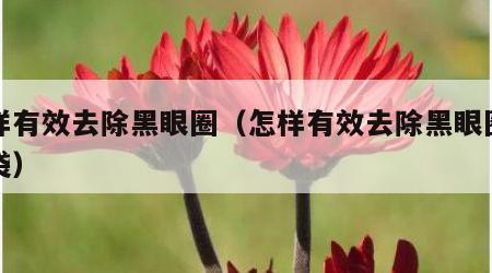 怎样有效去除黑眼圈（怎样有效去除黑眼圈和眼袋）