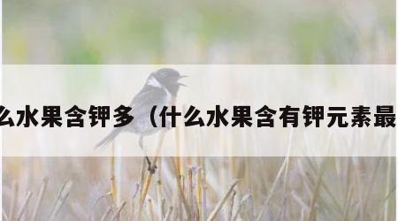什么水果含钾多（什么水果含有钾元素最多）