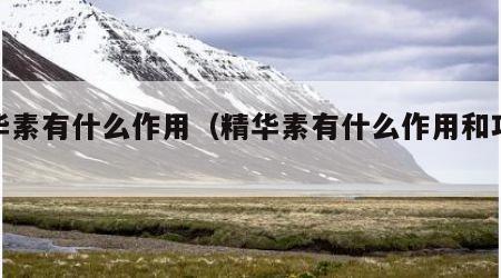 精华素有什么作用（精华素有什么作用和功效）