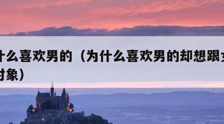 为什么喜欢男的（为什么喜欢男的却想跟女的处对象）