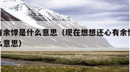 心有余悸是什么意思（现在想想还心有余悸是什么意思）