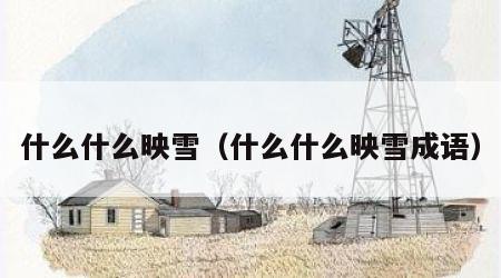 什么什么映雪（什么什么映雪成语）