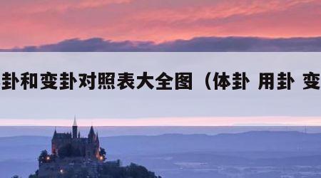 体卦和变卦对照表大全图（体卦 用卦 变卦）