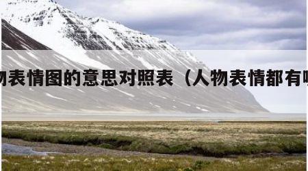 人物表情图的意思对照表（人物表情都有哪些）