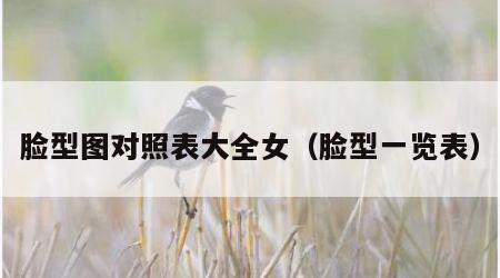 脸型图对照表大全女（脸型一览表）
