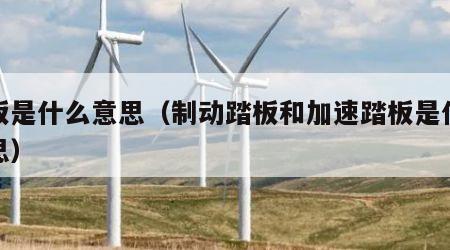 踏板是什么意思（制动踏板和加速踏板是什么意思）