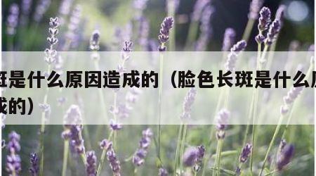 长斑是什么原因造成的（脸色长斑是什么原因造成的）