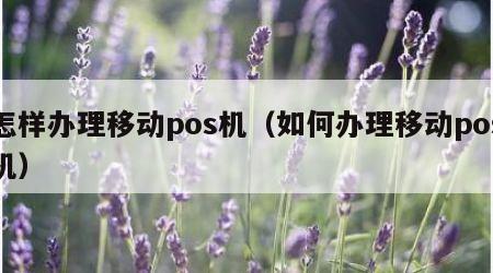 怎样办理移动pos机（如何办理移动pos机）