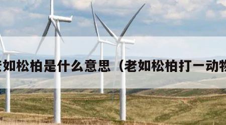 老如松柏是什么意思（老如松柏打一动物）