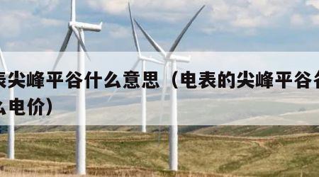 电表尖峰平谷什么意思（电表的尖峰平谷各是什么电价）