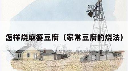 怎样烧麻婆豆腐（家常豆腐的烧法）