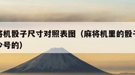 麻将机骰子尺寸对照表图（麻将机里的骰子是多少号的）