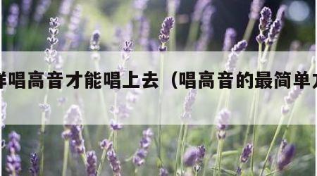 怎样唱高音才能唱上去（唱高音的最简单方法）