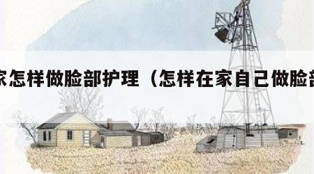 在家怎样做脸部护理（怎样在家自己做脸部护理）