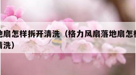 落地扇怎样拆开清洗（格力风扇落地扇怎样拆开清洗）