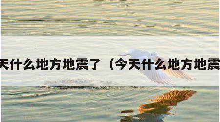 今天什么地方地震了（今天什么地方地震啦）