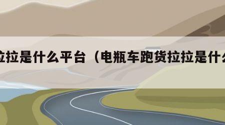 货拉拉是什么平台（电瓶车跑货拉拉是什么平台）
