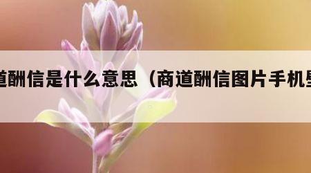 商道酬信是什么意思（商道酬信图片手机壁纸）