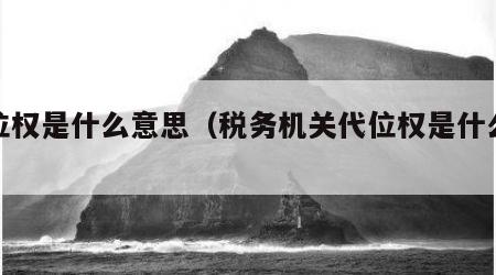 代位权是什么意思（税务机关代位权是什么意思）