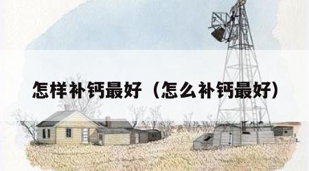 怎样补钙最好（怎么补钙最好）