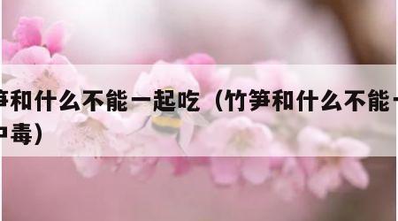 竹笋和什么不能一起吃（竹笋和什么不能一起吃中毒）