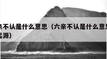 六亲不认是什么意思（六亲不认是什么意思及其起源）