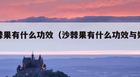 沙棘果有什么功效（沙棘果有什么功效与好处）