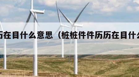 历历在目什么意思（桩桩件件历历在目什么意思）